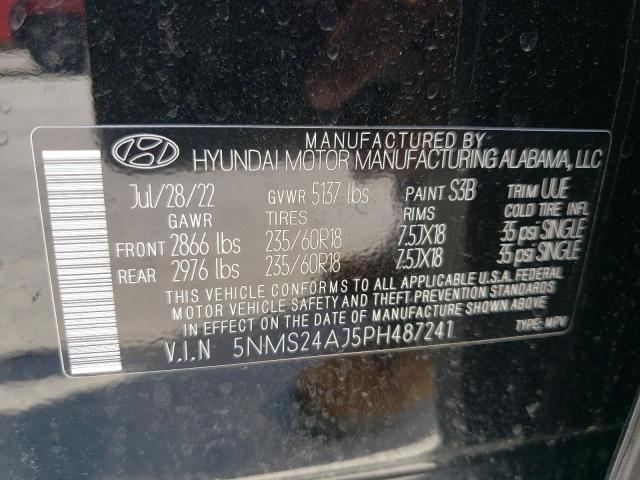 5NMS24AJ5PH487241 - 2023 HYUNDAI SANTA FE SEL BLACK photo 14