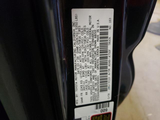 5TEUU42NX8Z568001 - 2008 TOYOTA TACOMA ACCESS CAB შავი ფოტო 12