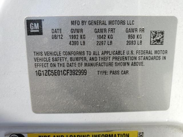 1G1ZC5E01CF392999 - 2012 CHEVROLET MALIBU 1LT თეთრი ფოტო 12