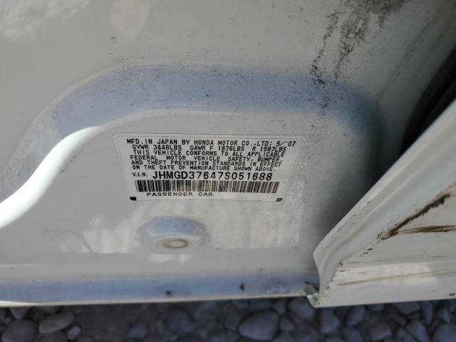 JHMGD37647S051688 - 2007 HONDA FIT S 白色 照片 13