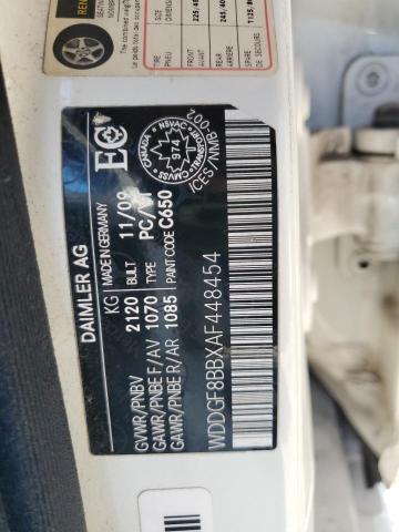 WDDGF8BBXAF448454 - 2010 MERCEDES-BENZ C 300 4MATIC WHITE photo 12