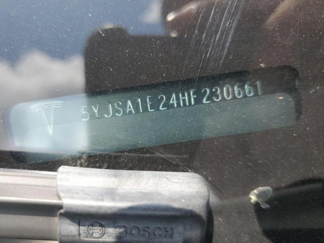 5YJSA1E24HF230661 - 2017 TESLA MODEL S 白色 照片 12