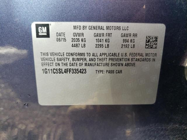 1G11C5SL4FF335423 - 2015 CHEVROLET MALIBU 1LT 灰色 照片 12