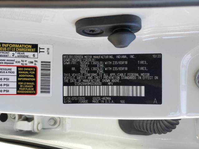 5TDHZRAH9MS036600 - 2021 TOYOTA HIGHLANDER XLE Weiß Foto 14