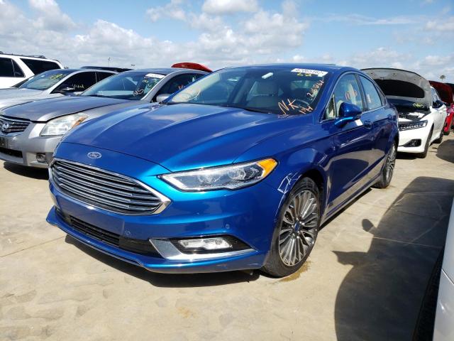 3FA6P0K92HR107988 - 2017 FORD FUSION TITANIUM BLUE photo 2