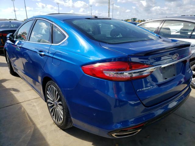 3FA6P0K92HR107988 - 2017 FORD FUSION TITANIUM BLUE photo 3