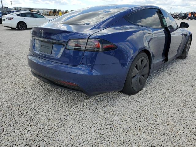5YJSA1E53NF486327 - 2022 TESLA MODEL S Կապույտ լուսանկար 4
