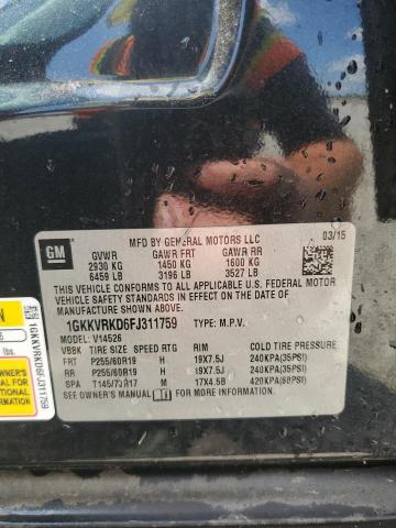 1GKKVRKD6FJ311759 - 2015 GMC ACADIA SLT-1 BLACK photo 13