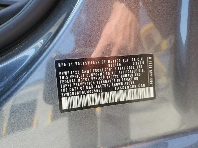 3VWCB7BU6LM039058 - 2020 VOLKSWAGEN JETTA S GRAY photo 12
