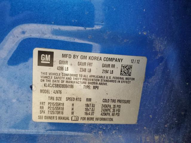 KL4CJCSB9DB084186 - 2013 BUICK ENCORE BLUE photo 14