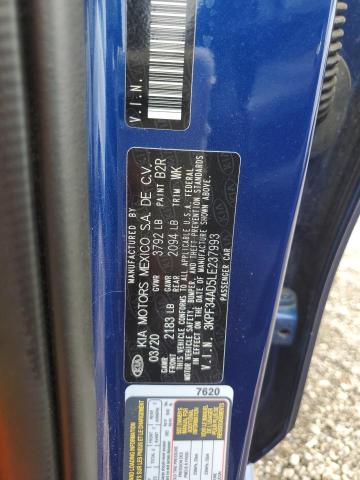 3KPF34AD5LE237993 - 2020 KIA FORTE GT LINE BLUE photo 12