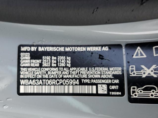 WBA63AT06RCP05994 - 2024 BMW M440XI GRAY photo 12