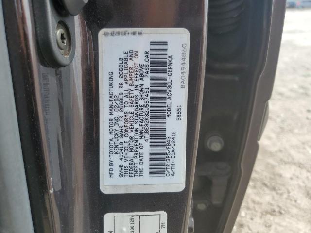 4T1BE32K82U557451 - 2002 TOYOTA CAMRY LE PURPLE photo 12