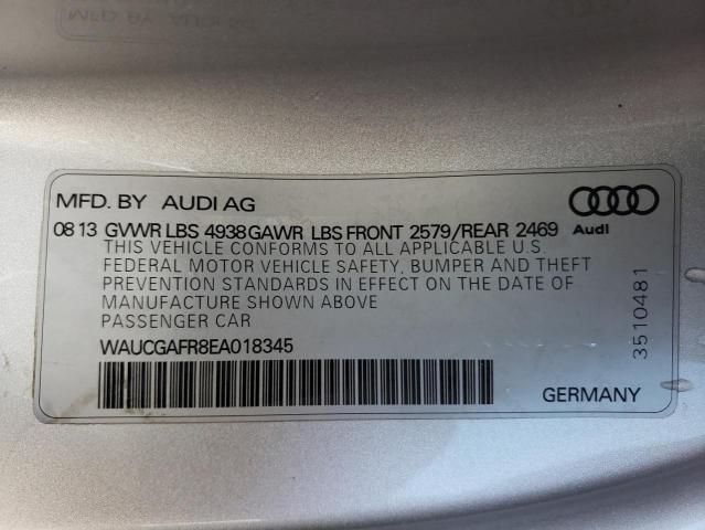 WAUCGAFR8EA018345 - 2014 AUDI S5 PREMIUM PLUS ვერცხლისფერი ფოტო 12
