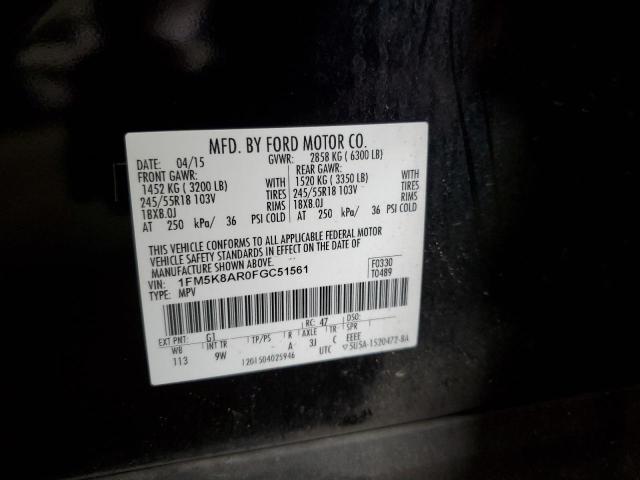 1FM5K8AR0FGC51561 - 2015 FORD EXPLORER POLICE INTERCEPTOR 黑色 照片 13