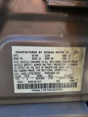 1N4AL11E75C220761 - 2005 NISSAN ALTIMA S GRAY photo 12