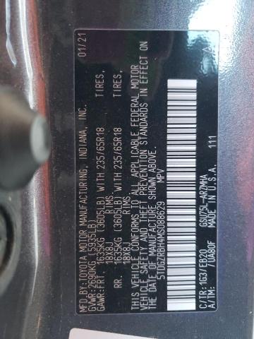 5TDGZRBH4MS088629 - 2021 TOYOTA HIGHLANDER XLE GRAY photo 13