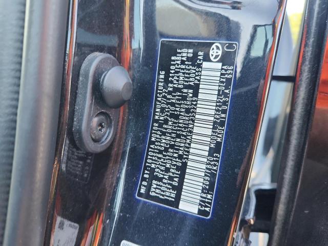 5YFEPMAE3NP353249 - 2022 TOYOTA COROLLA LE შავი ფოტო 12