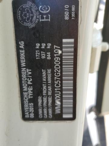 WMWXU1C57G2D09107 - 2016 MINI COOPER WHITE photo 13