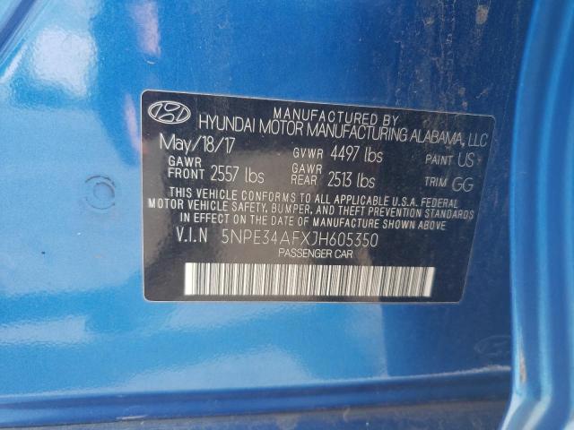 5NPE34AFXJH605350 - 2018 HYUNDAI SONATA SPORT Синій фото 13
