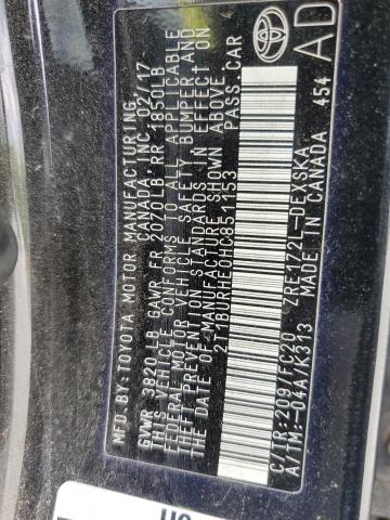 2T1BURHE0HC851153 - 2017 TOYOTA COROLLA L BLACK photo 13