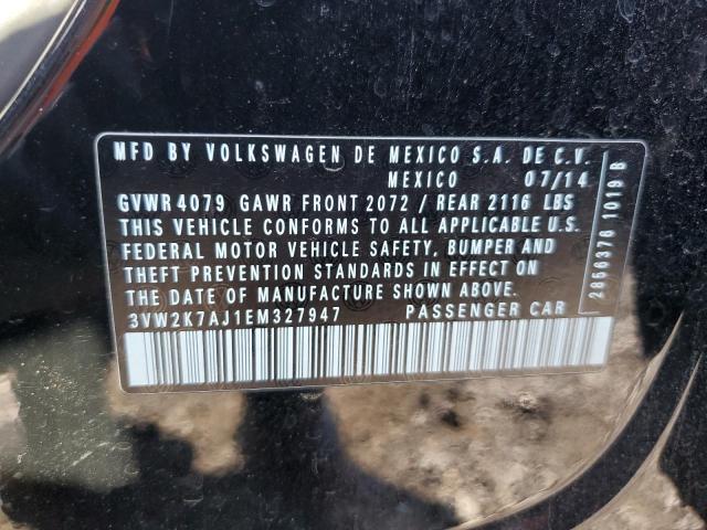 3VW2K7AJ1EM327947 - 2014 VOLKSWAGEN JETTA BASE 黑色 照片 12
