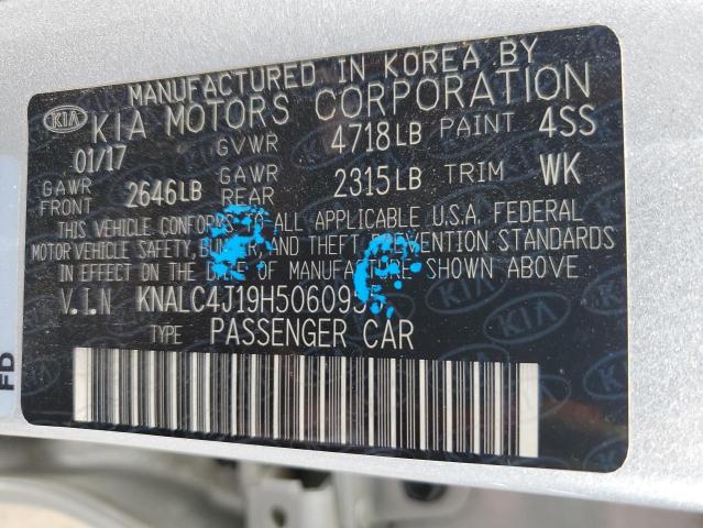 KNALC4J19H5060955 - 2017 KIA CADENZA PREMIUM SILVER photo 13