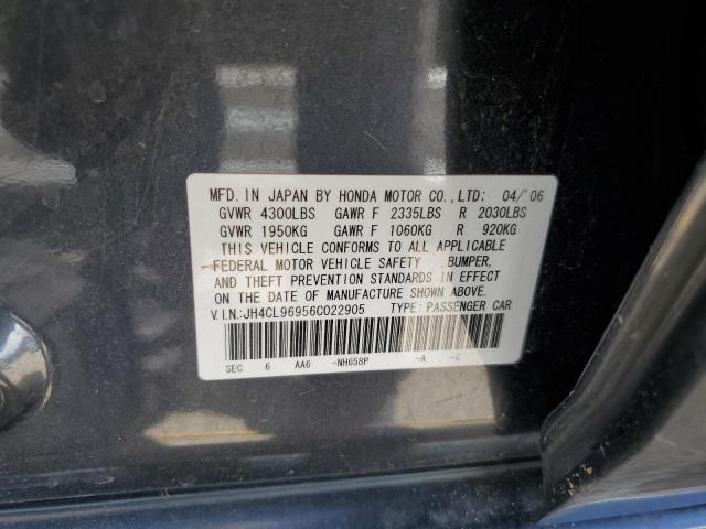 JH4CL96956C022905 - 2006 ACURA TSX CHARCOAL photo 12