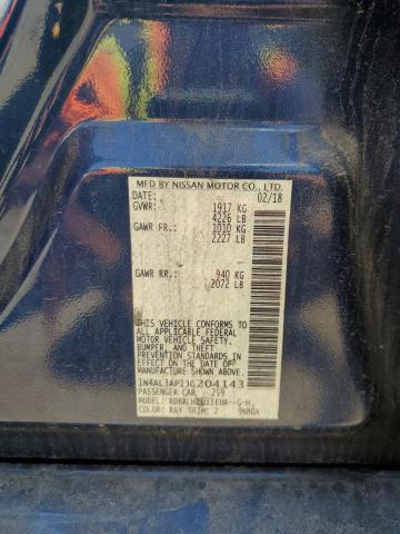 1N4AL3AP1JC204143 - 2018 NISSAN ALTIMA 2.5 BLUE photo 12