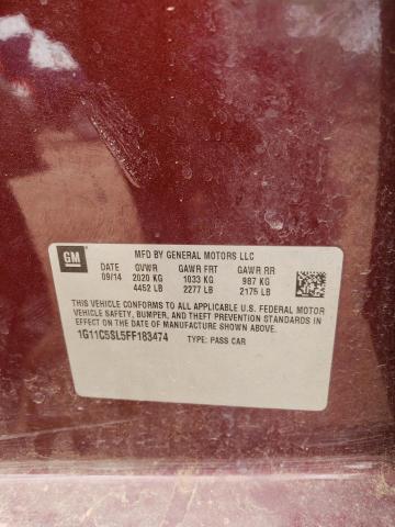 1G11C5SL5FF183474 - 2015 CHEVROLET MALIBU 1LT 勃艮第红 照片 13