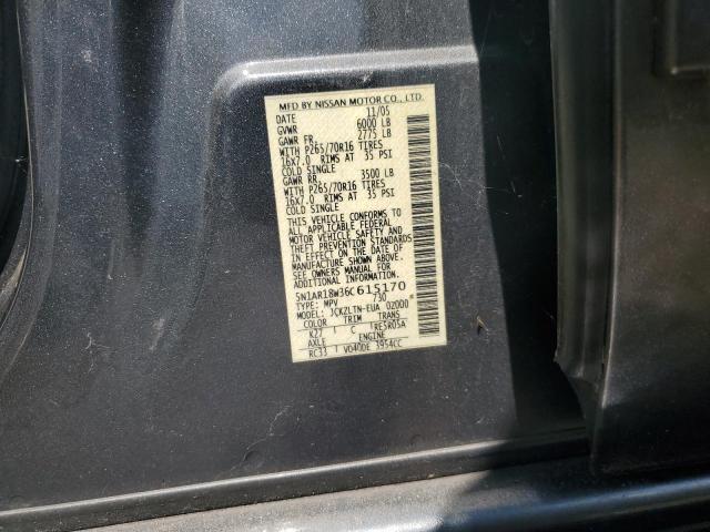 5N1AR18W36C615170 - 2006 NISSAN PATHFINDER LE CHARCOAL photo 12