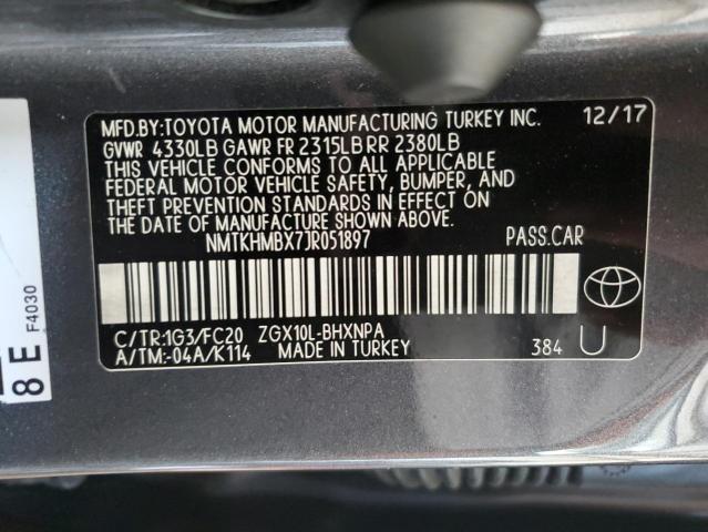 NMTKHMBX7JR051897 - 2018 TOYOTA C-HR XLE GRAY photo 14