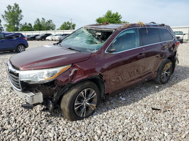 5TDJKRFH0GS226479 - 2016 TOYOTA HIGHLANDER XLE 勃艮第红 照片 1