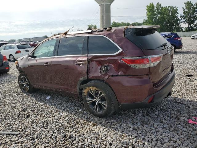 5TDJKRFH0GS226479 - 2016 TOYOTA HIGHLANDER XLE 勃艮第红 照片 2