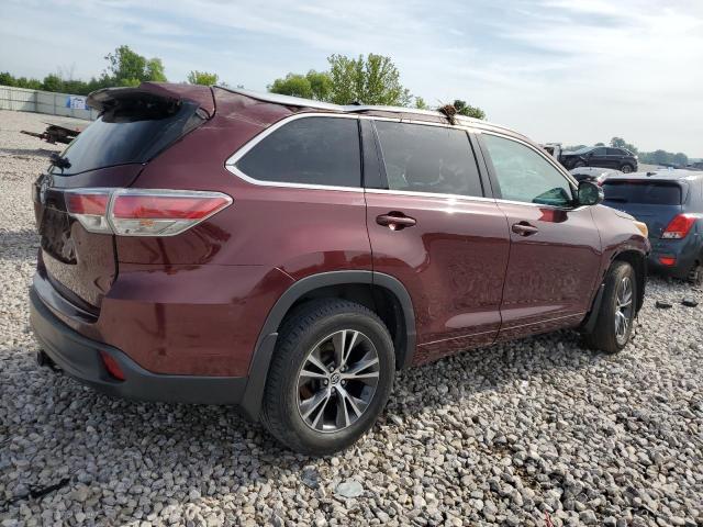5TDJKRFH0GS226479 - 2016 TOYOTA HIGHLANDER XLE 勃艮第红 照片 3