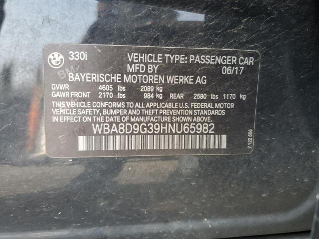 WBA8D9G39HNU65982 - 2017 BMW 330 XI 黑色 照片 12