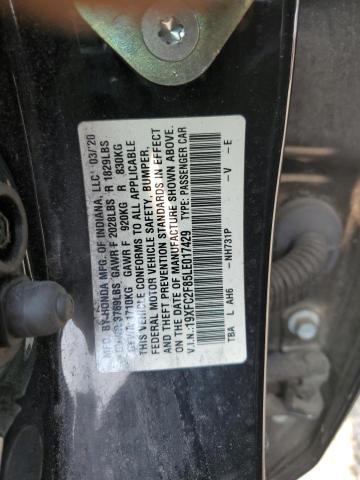 19XFC2F85LE017429 - 2020 HONDA CIVIC SPORT CHARCOAL photo 12