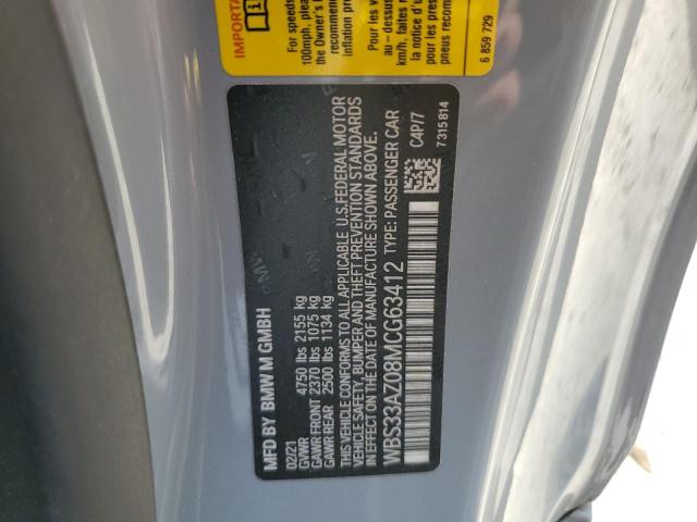 WBS33AZ08MCG63412 - 2021 BMW M4 COMPETITION SILVER photo 12