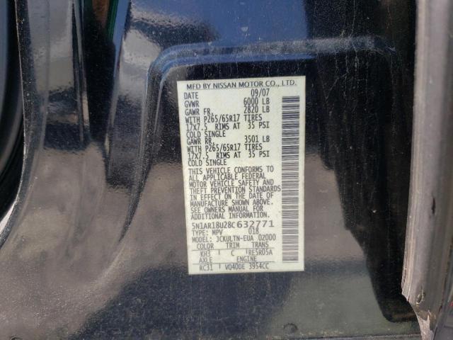 5N1AR18U28C632771 - 2008 NISSAN PATHFINDER S Чорний фото 13
