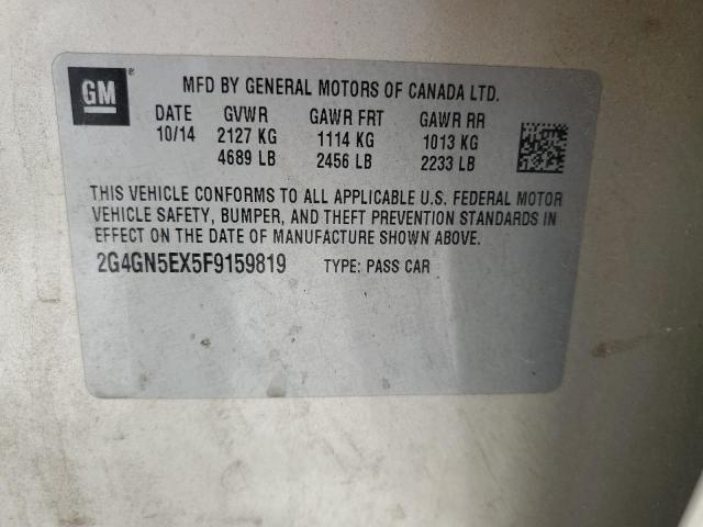 2G4GN5EX5F9159819 - 2015 BUICK REGAL PREMIUM BEIGE photo 13