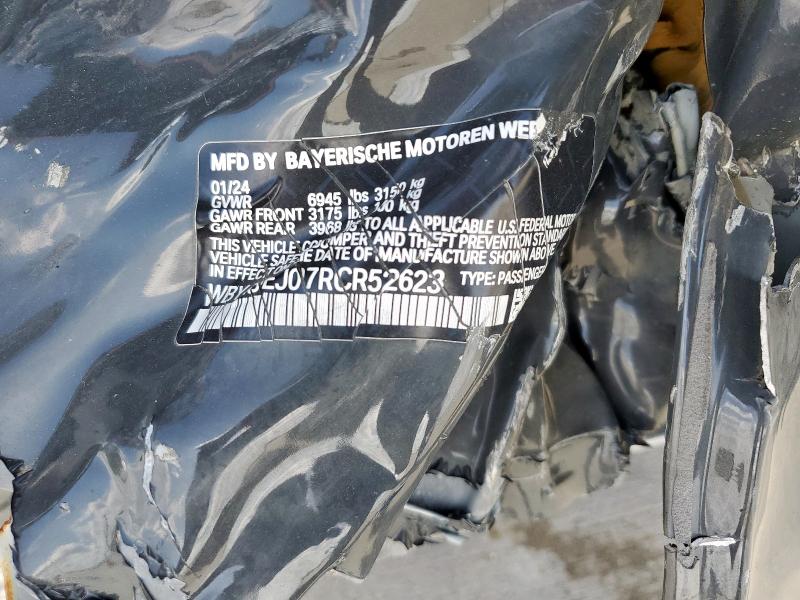 WBY43EJ07RCR52623 - 2024 BMW I7 EDRIVE50 CHARCOAL photo 12