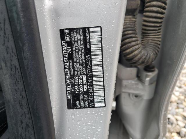 WDDSJ4EB4KN705435 - 2019 MERCEDES-BENZ CLA 250 GRAY photo 12