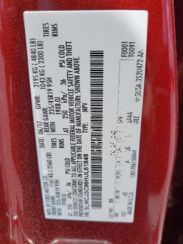 5LMCJ3C96HUL61848 - 2017 LINCOLN MKC RESERVE Bordo fotoğraf 14