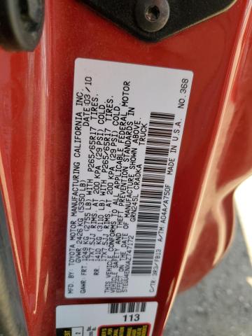 5TEUU4ENXAZ747172 - 2010 TOYOTA TACOMA ACCESS CAB Qırmızı foto 13