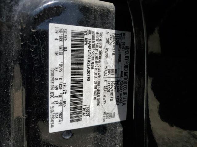 1FMFU18LX2LA30798 - 2002 FORD EXPEDITION EDDIE BAUER Czarny zdjęcie 13