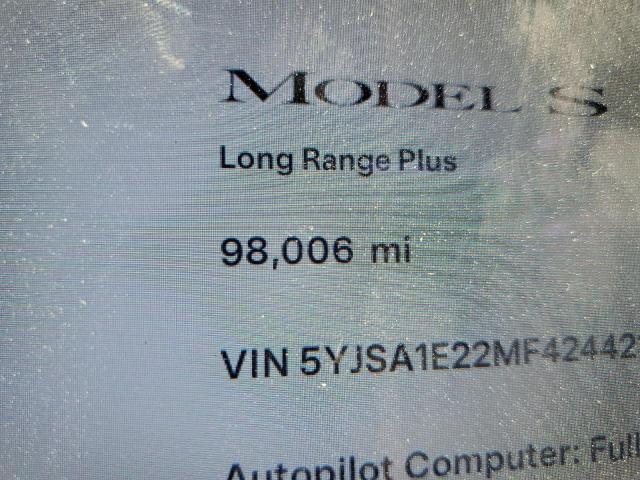 5YJSA1E22MF424423 - 2021 TESLA MODEL S Mavi foto 9