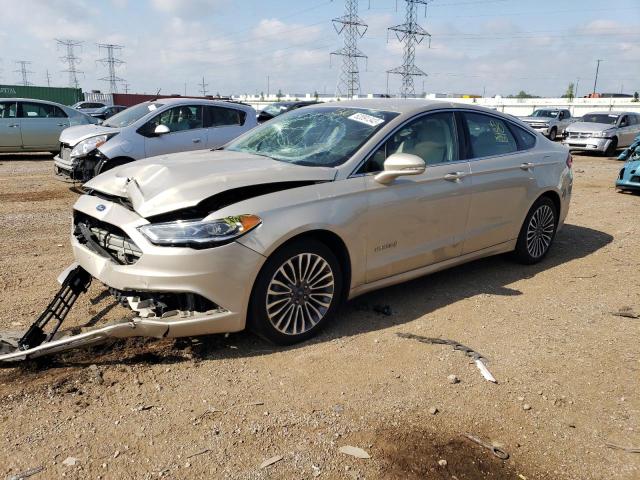 3FA6P0RU9JR219106 - 2018 FORD FUSION TITANIUM/PLATINUM HEV TAN photo 1