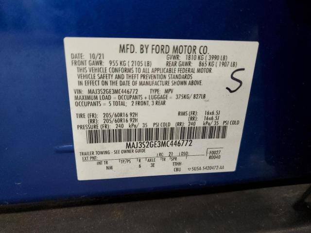 MAJ3S2GE3MC446772 - 2021 FORD ECOSPORT SE Mavi foto 13