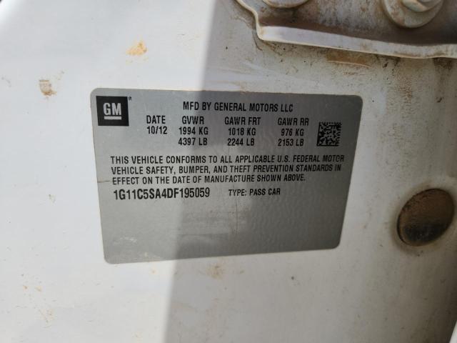 1G11C5SA4DF195059 - 2013 CHEVROLET MALIBU 1LT WHITE photo 12
