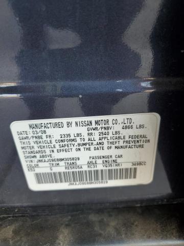JNKAJ09E88M305829 - 2008 INFINITI EX35 BASE Գրաֆիտ լուսանկար 12